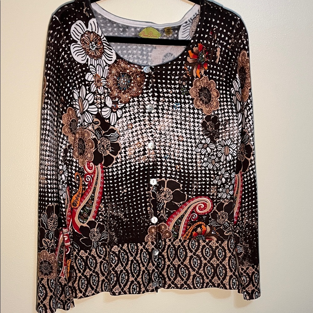 Prima Bella Women's Button Down Floral Shirt Size S